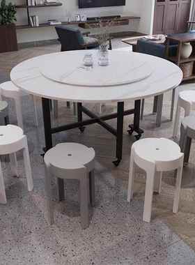 加厚新款叠圆餐商桌小户型折叠餐桌特厚三折叠桌聚餐子折yim2PCMT