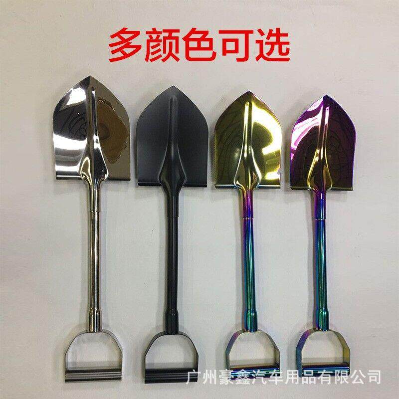 升级版多功能后备胎铲子越野车后备胎罩铁锹不锈钢锹自救工兵铲