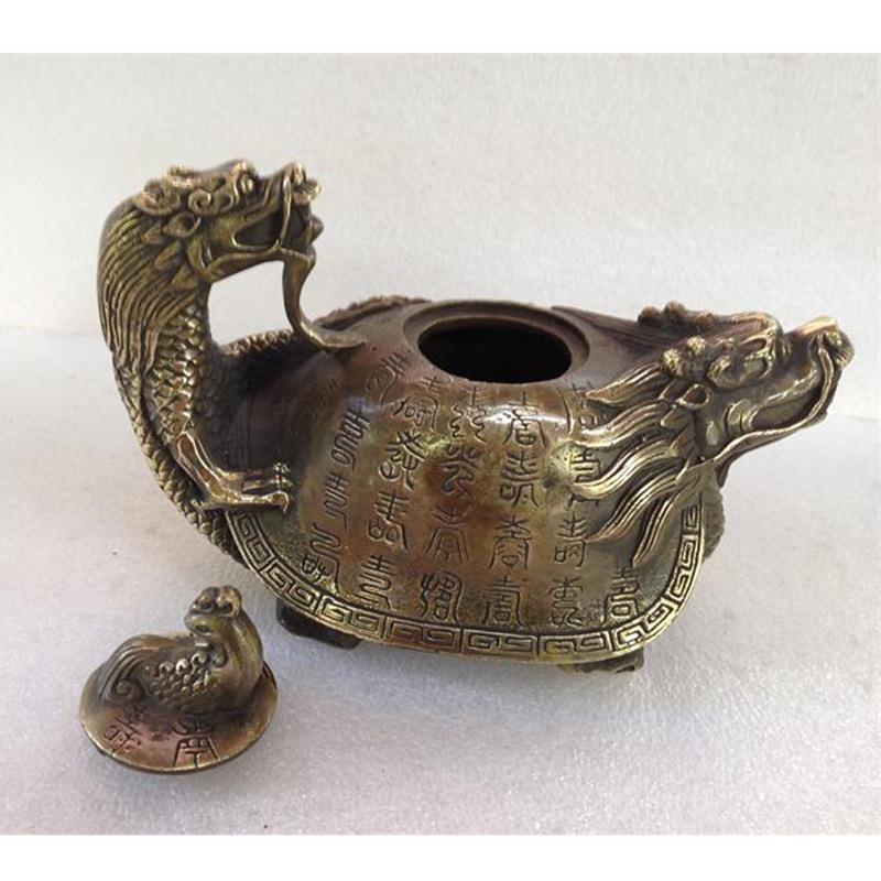 仿古件古玩铜器厂家铜器茶壶古玩做旧龙茶壶摆件地摊夜市货源