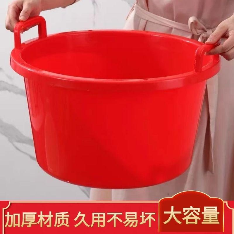 丰收季节用我大号收纳桶牛筋加加深厚熟胶篮子装水果海鲜筐塑料