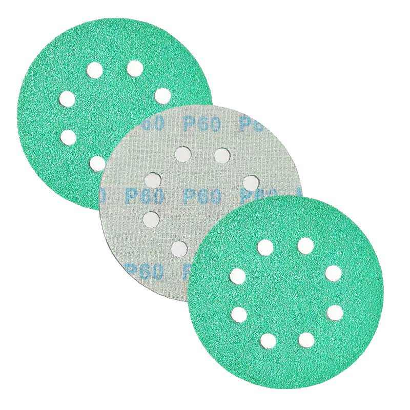 5寸125MM8孔绿砂干磨砂纸片 背绒打磨抛光汽车金属圆盘绿砂纸,标准件/零部件/工业耗材,砂纸,淘宝优惠券,粉丝福利购,淘宝优惠卷