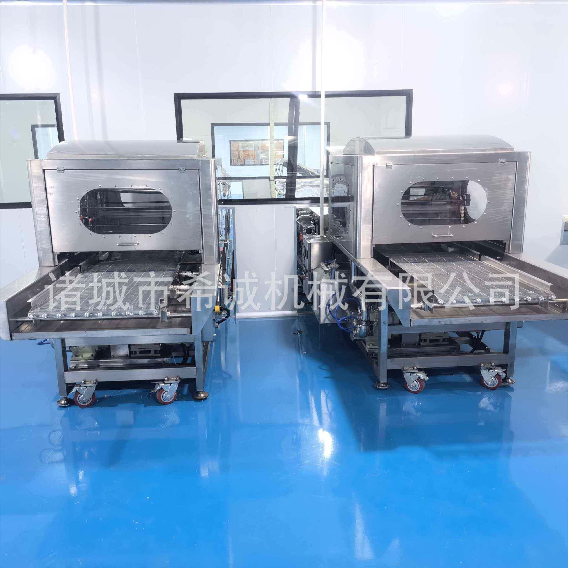 威化饼干奶酪块巧克力涂层机冻干草莓裹涂机休闲食品淋浆机