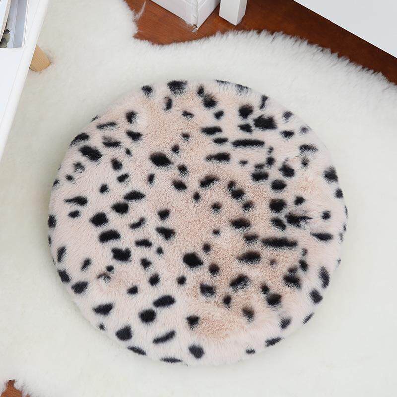 新款豹纹忆记棉厚坐垫仿兔毛坐垫椅子垫HNK飘窗榻榻米蒲团加垫圆