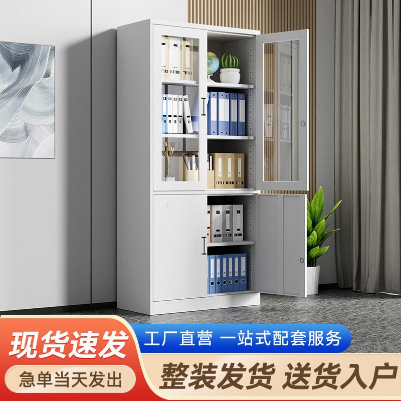 大器械文件柜办公室铁皮柜资料柜档案柜带锁收纳柜矮柜财务凭证柜