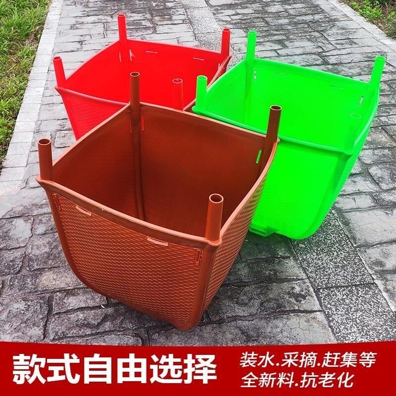 新款藏式塑料背篓带手把捡牛粪专用加厚仿竹编塑料背篓藏区特大号