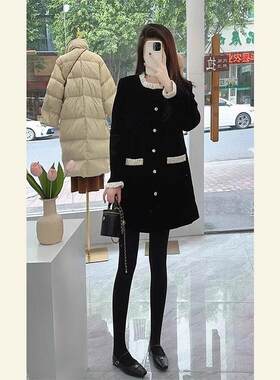 欧洲站2025秋装新款女装法式覆古赫本风小黑裙气质显瘦黑色洋装