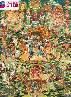 忿怒莲师皈依境唐卡大圆满格鲁萨迦觉囊噶玛噶举画像装饰画挂画