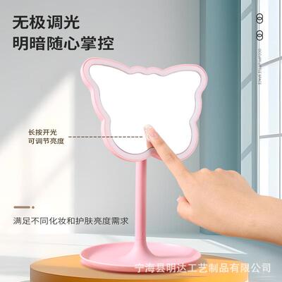 跨境现货便携拆卸LD化镜台式桌面带灯梳妆镜高妆可清补光311E美妆