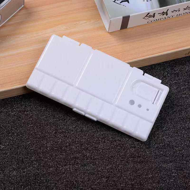 跨境品质新款朔料调色盘 小号水彩翻盖式颜料盒 美术用品绘画工具