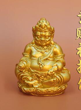 黄铜黄财神家居办公室桌面摆件创意铜雕佛像工艺品供奉财神像佛像