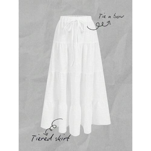 X 59356 Lace-up Swing Skirt 系带大摆半裙