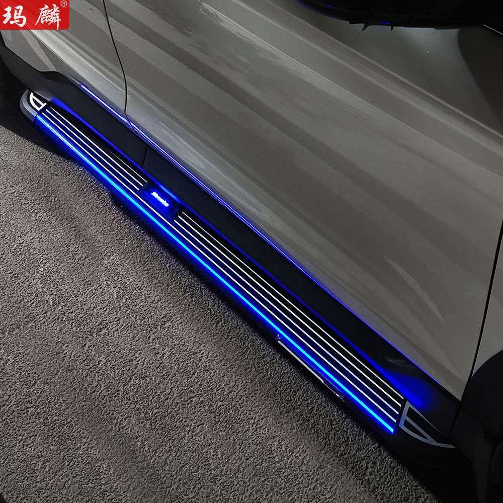 工厂直销适用英菲尼迪QX60太阳能带灯改装脚踏2022新款侧踏板免接