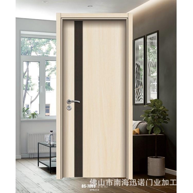 极简轻奢铝木门免漆生态实木门室内门极窄边框卧室门隔音房间门