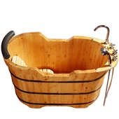 川浴香柏木木桶大号沐浴桶泡澡桶成人木质浴缸洗澡盆家用带龙头