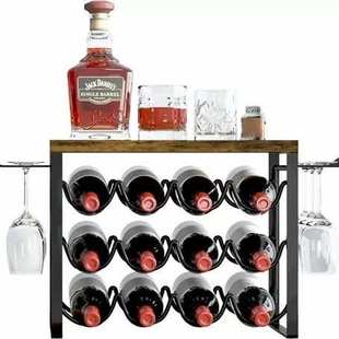 欧式铁艺红酒架 酒吧家居台面摆件 可拆卸组装红酒收纳酒杯收纳架