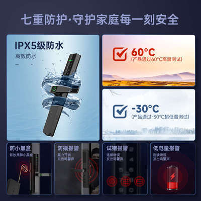 剑芯L206断桥铝合金庭院指纹密码智能锁户外防水推拉平开玻璃门锁