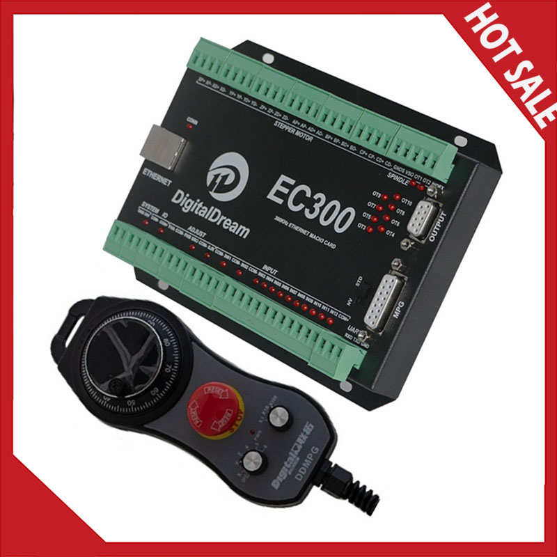 新型以太网MACH3接口板3/4/5/6轴控制，EC300控制器MPG套件