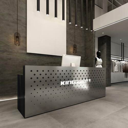 简约现代不锈钢收银台服装店店铺小型柜台餐厅吧台桌院接待台