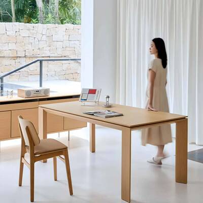 白蜡木实木餐桌北欧小户型家用长方形饭桌原木餐台科尔极简现代