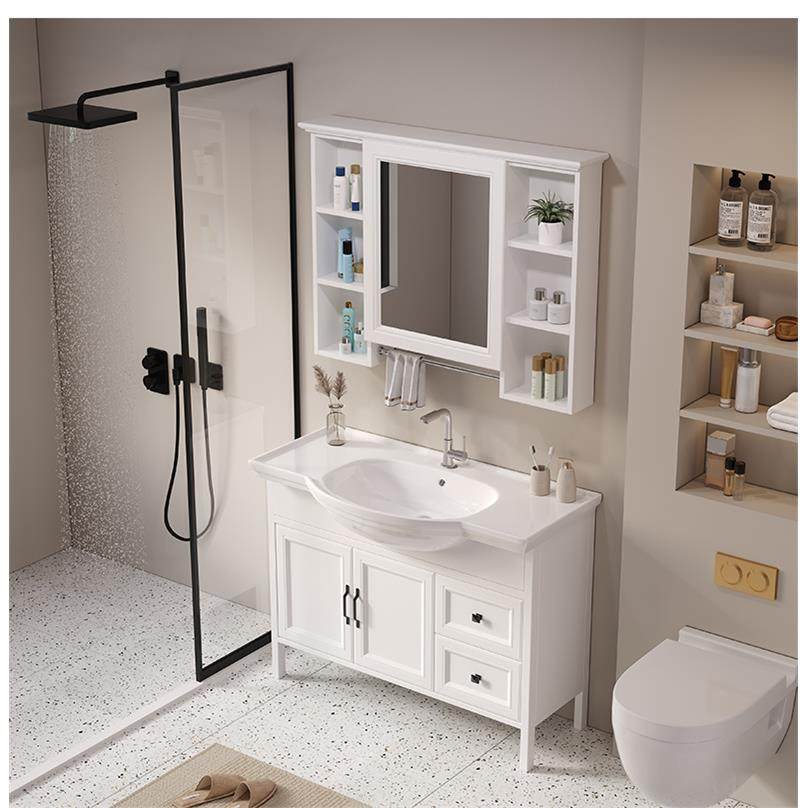 浴室柜组合落地柜卫生间防水洗脸盆一体陶瓷盆洗手盆洗漱台碳纤维,家装主材,浴室柜组合,淘宝优惠券,粉丝福利购,淘宝优惠卷