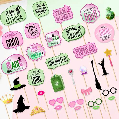 25PCS Wizard Birthday Photo Booth Props Kit - Wicked Happy B