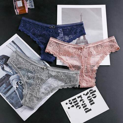 Sexy lace underwear does cotton cloth low waist briefs 女裤