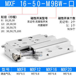 X11 SMC型超薄型滑台气缸MXF8 100