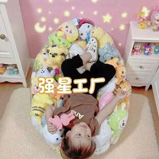 网红透明沙发户外地不充气收纳椅子玩偶儿童单人柔软摄影舒适道具