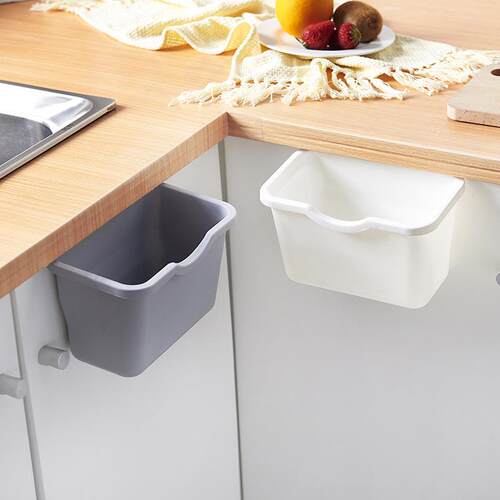 Wall-Mounted Kitchen Trash Bin for Cabinet Door, Square Hang