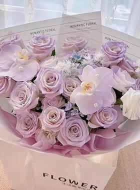 全国紫色花束蝴蝶兰玫瑰混搭鲜花快递同城配送生日礼物北京上海店