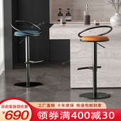 吧台椅设计师风格 现代简约旋转升降不锈钢酒吧椅子吧凳家用岛台椅