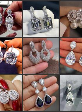 52 Styles Lab Moissanite Dangle Earring 925 sterling silver