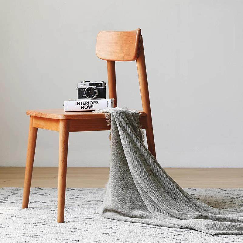 樱桃木格林椅北欧书桌椅简约带靠背日式原木实木餐椅家用民宿
