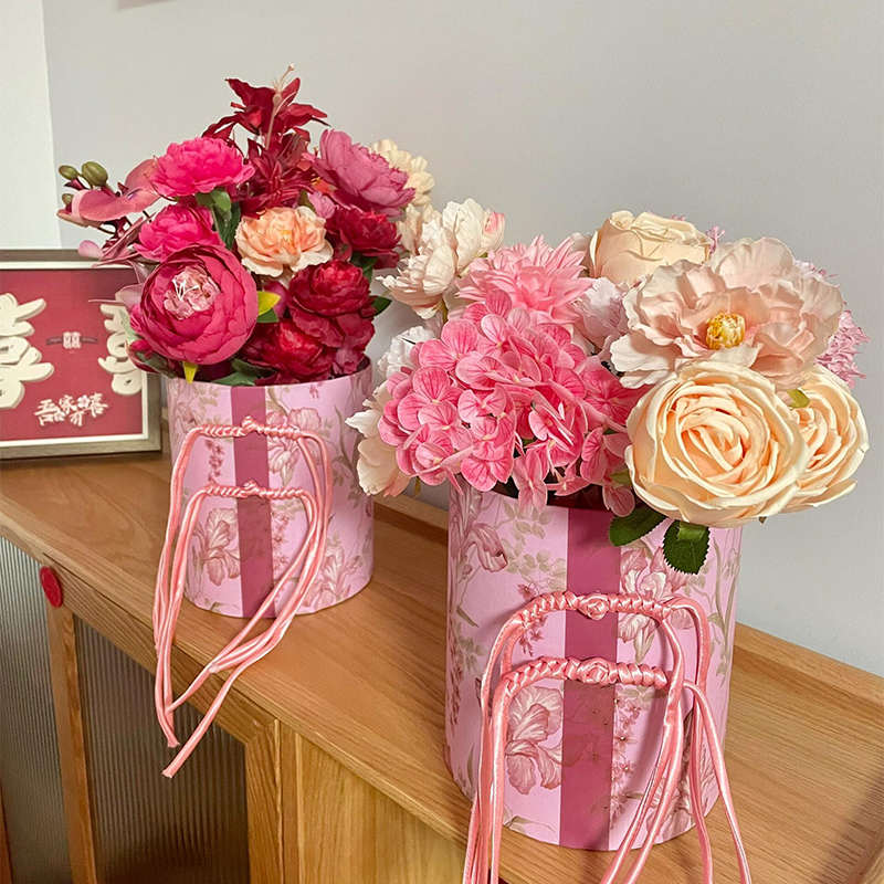 吾家婚品结婚婚房喜庆仿真花装饰摆件客厅卧室装饰花婚礼布置花篮