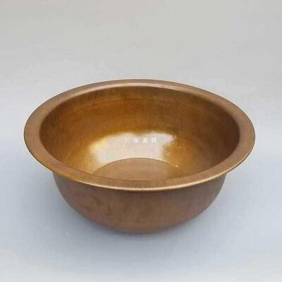 手工加厚特大号黄铜盆火盆结婚榆木桌铜盆水脸盆洗脚盆家用盆