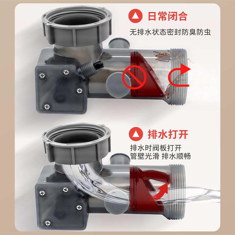 洗菜盆不锈钢台控下水器大单槽水池下水管全套自动控制防臭排水管