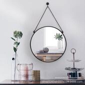 无打孔浴室圆镜不干胶酒店发廊浴室化妆镜墙面挂厕镜