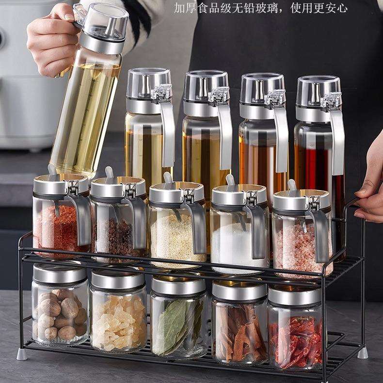 家用轻奢调味瓶全套厨房用品玻璃调料收纳盒组合装油壶盐罐调料罐