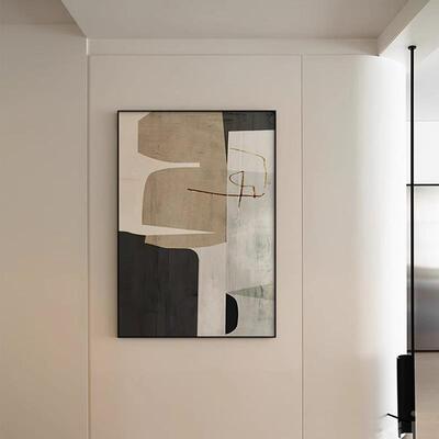 寂寥 黑白抽象艺术客厅挂画简约现代沙发后装饰画大幅落地画壁画