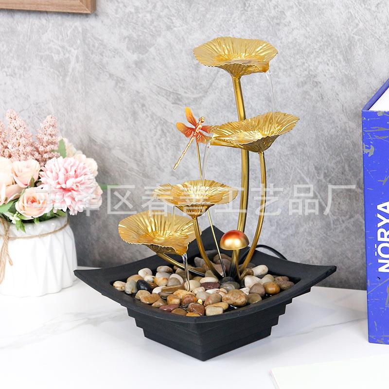 简约招财流水摆件桌面办公室玄关电视柜茶几装饰景观摆件招财流水