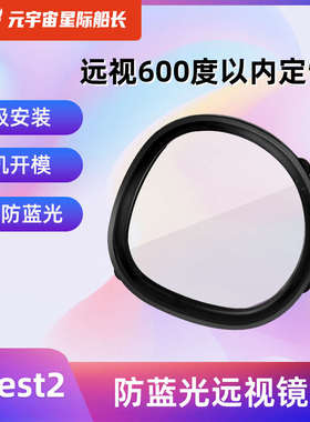 OculusQuest2近视镜片非球面树脂防蓝光镜片抗辐射quest2磁吸眼镜