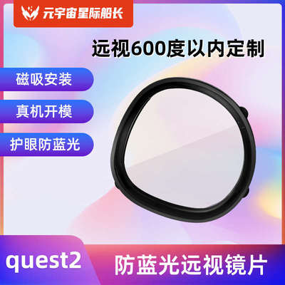 OculusQuest2近视镜片非球面树脂防蓝光镜片抗辐射quest2磁吸眼镜