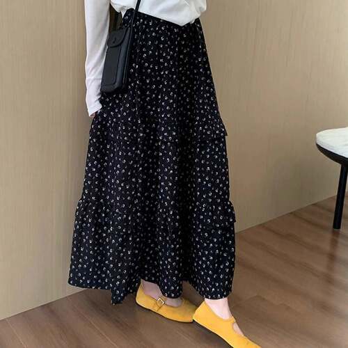 High Waist A-Line Print Skirt  Casual Comfy Skirt  Casual