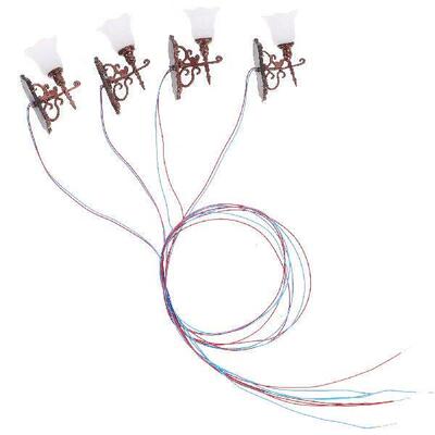 4 Pcs Lamp Miniature Black Miniature Garden Decor Warm