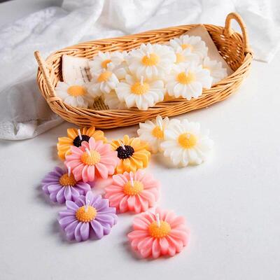3D Daisy Candles Flower Scented Cup Candle Handmade Aromathe