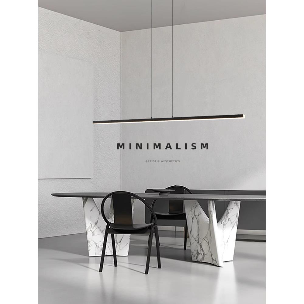 意式极简升桌降餐厅吊岛灯现代简约字一长条led设计吧台台餐60吊