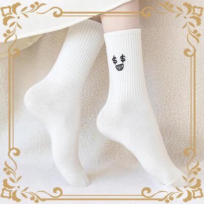 X 98559 Women's embroidered expression boat socks 女刺绣表情