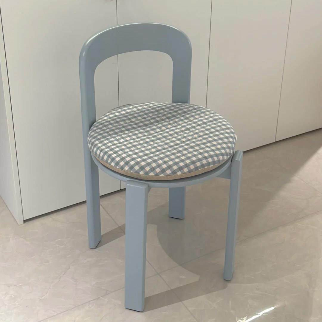 设计师中古彩色可爱圆椅简约会议椅奶油小户型家用靠背椅实木餐椅,住宅家具,餐椅,淘宝优惠券,粉丝福利购,淘宝优惠卷