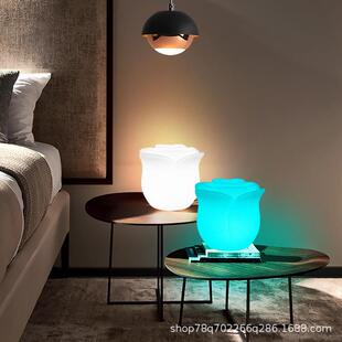 饰别墅花园草坪P玫瑰灯I55水七彩变色led灯 防SVI花小台灯氛围灯装