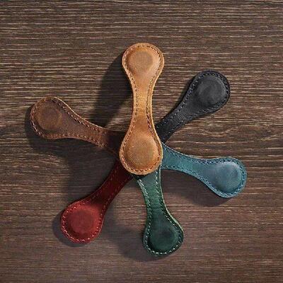 Leather Magnetic Bookmark, Leather Bookmark, Magnet